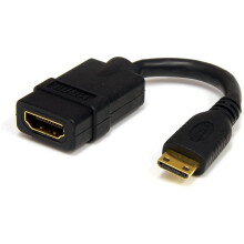 StarTech.com 5 in. HDMI Mini HDMI Adapter - Audio & Video - Compact - HDMI - HDMI to Mini HDMI (HDACFM5IN)