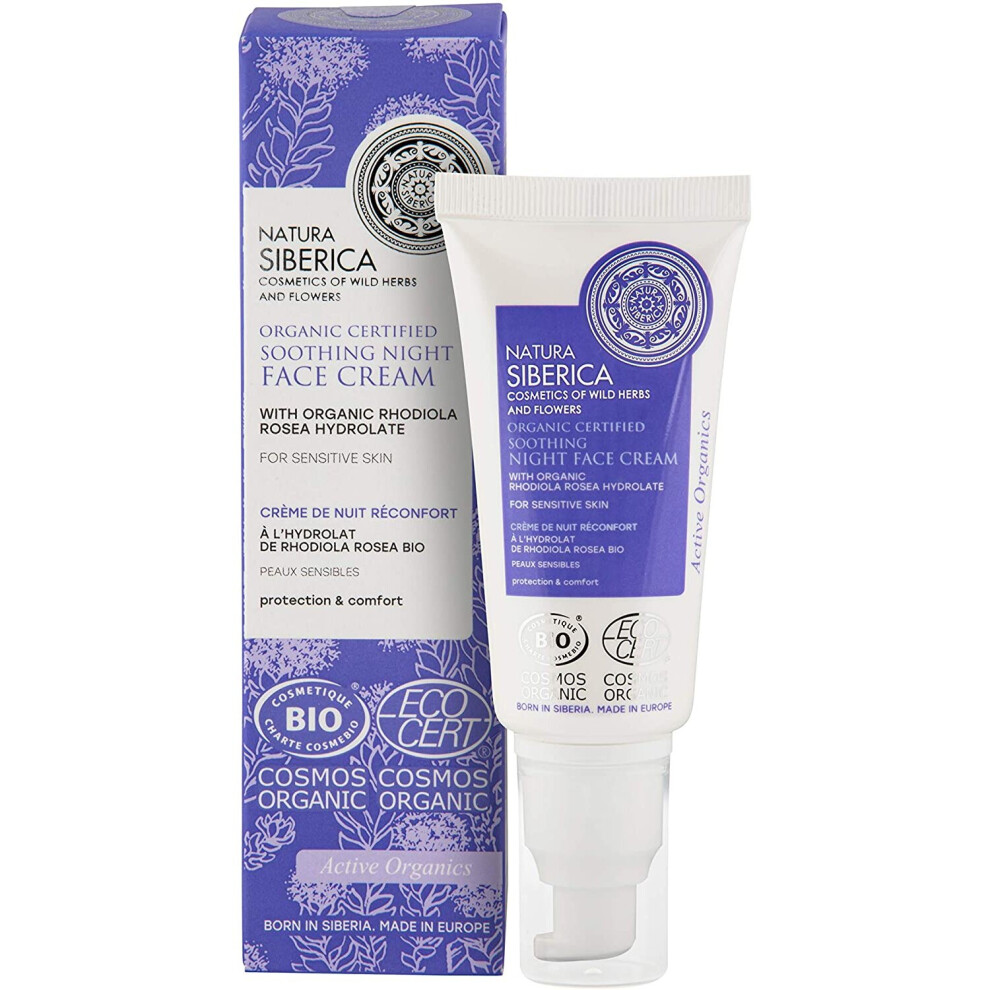 Natura Siberica Cream Organic Certified Soothing Night Face Â For Sensitive Skin, 50 Ml