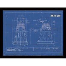 DOCTOR WHO FP11429P-PL 30 x 40 cm Dalek Blueprint Framed Print