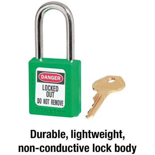 Master Lock Master Lock 410GRN 410 thermoplastic Safety Padlock, Green, One-Size 2
