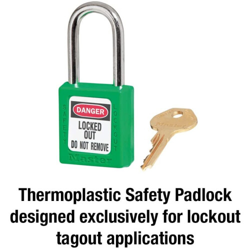 Master Lock Master Lock 410GRN 410 thermoplastic Safety Padlock, Green, One-Size 1