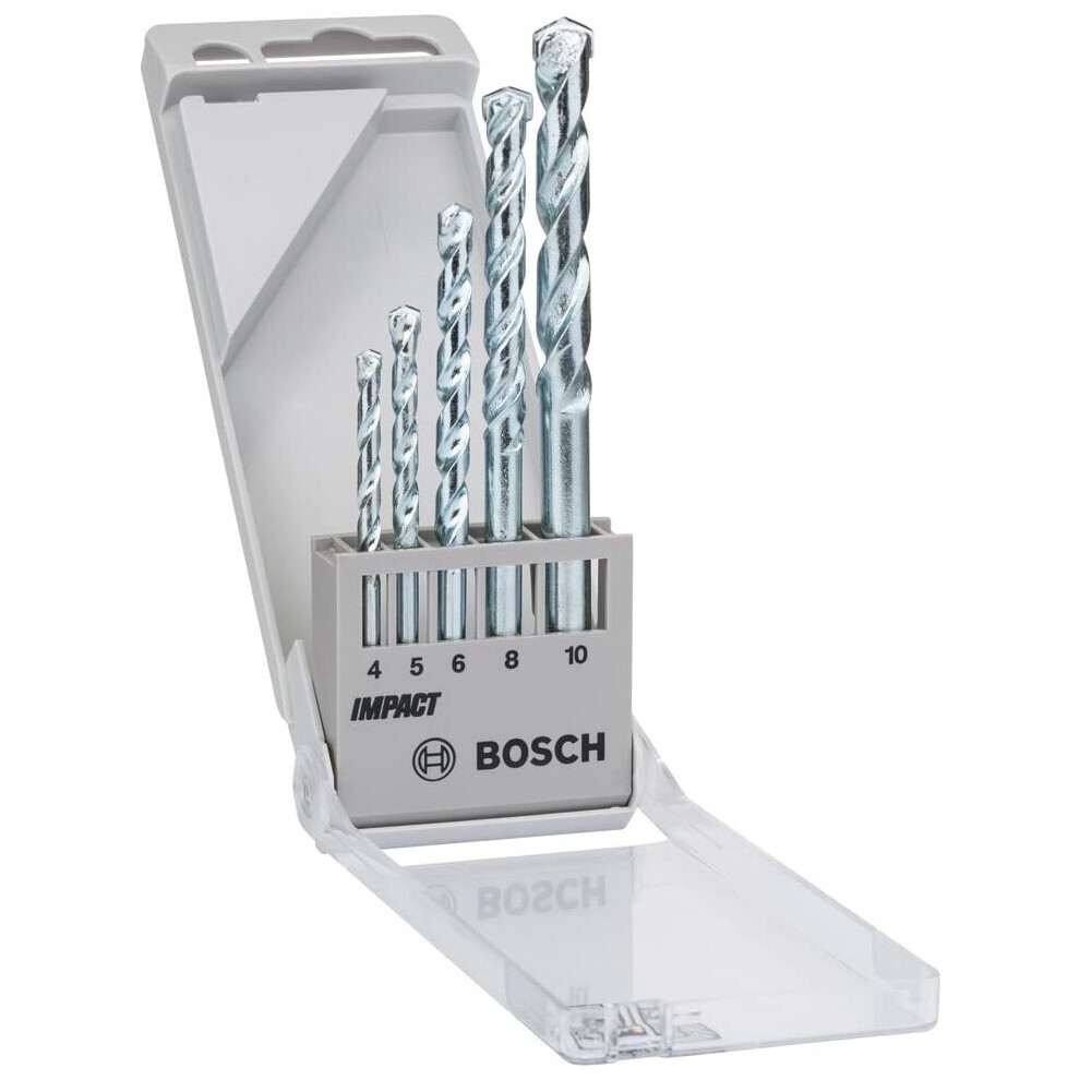 Bosch Professional 1609200228 5-Piece CYL-1 Masonry Drill bit Set, Silver