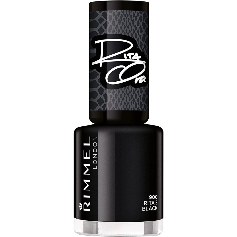 Rimmel London Rita Ora 60 Seconds Super Shine Nail Polish, 900 RITAS BLACK, 8 ml, Packaging May Vary