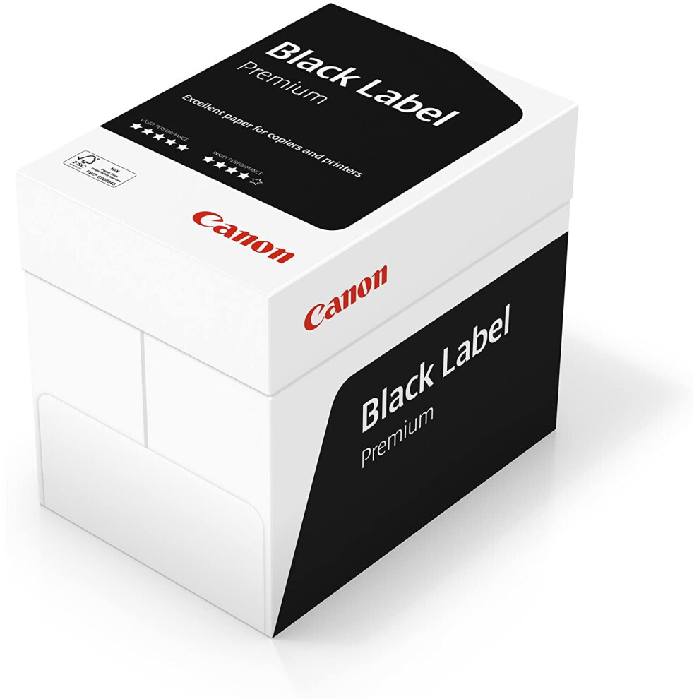 Canon Black Label Premium - FSC, 75 g/m2 Copier & Printer Paper (5 x reams (500) per Box)