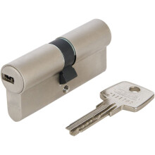 ABUS Profile Cylinder Lock D6XNP 40/45 B/SB with Keycard and 5 Keys, 483035