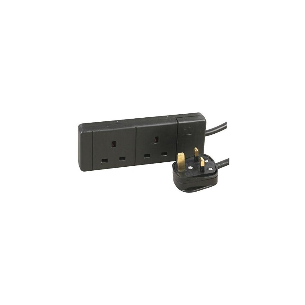 Pro Elec Extension Lead 2 Socket, 15 Metres In Black 5051259150492