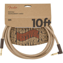 Cavo per strumenti Fender Festival Hemp dritto-angolare 0990910021 - Naturale - 10 piedi