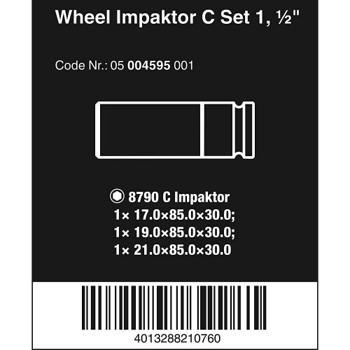Wera Wera 05004595001 Wheel Impaktor C Set 1 Hexagon Socket 1