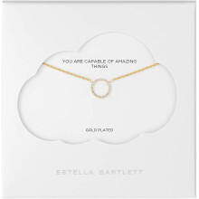 Estella Bartlett Large Pave Set CZ Circle Necklace - Gold Plated