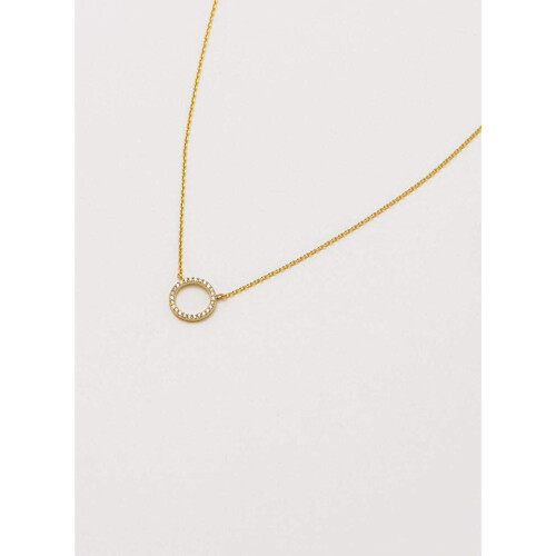 Estella Bartlett Estella Bartlett Large Pave Set CZ Circle Necklace - Gold Plated 1
