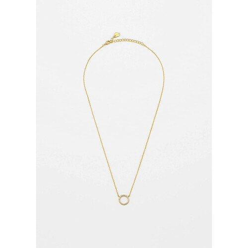 Estella Bartlett Estella Bartlett Large Pave Set CZ Circle Necklace - Gold Plated 2