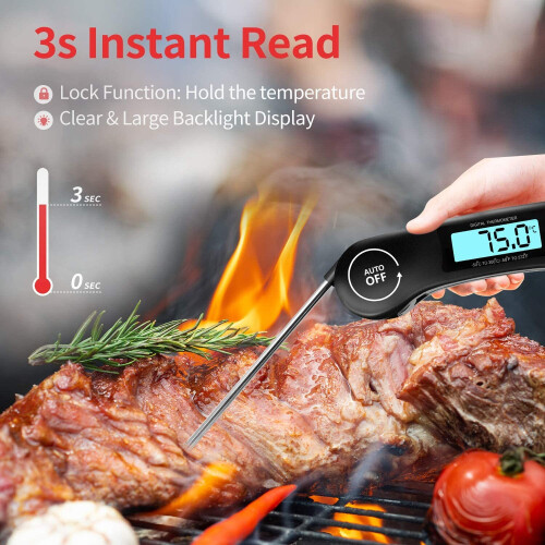 Meat Thermometer Instant Read Digital Food Thermometer Backlight LCD Screen 2
