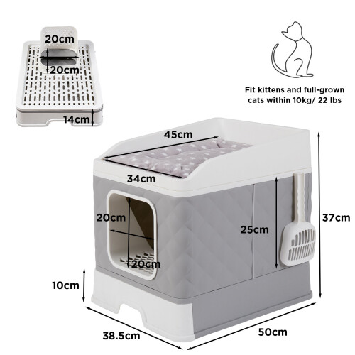 Bingopaw Katzentoilette Möbel Top Front-Entry Katzentoilette mit Matte 2