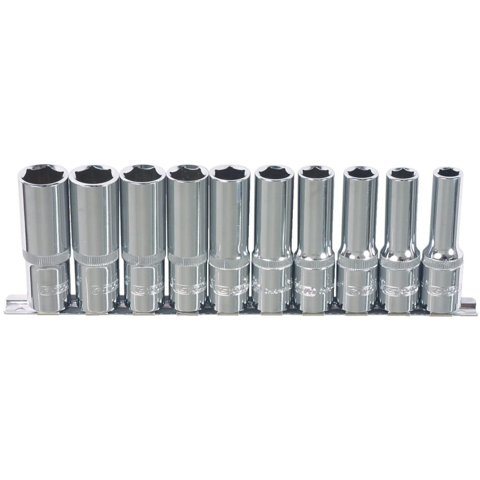 Ks Tools 918.0610 1/4" Chromeplus Hexagonal Socket Set, Deep, 10 Pcs 4-13Mm 4042146076484
