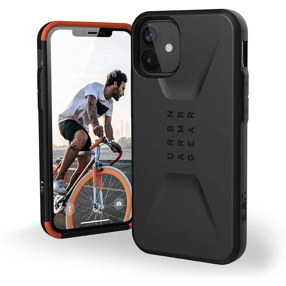 Urban Armor Gear Uag Iphone 12 Mini 5G - (5.4 Inch) Sleek Ultra-Thin Shock-Absorbent Civilian Protective Cover, Black 812451035971