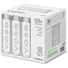 VOSS UK Water, Artesian Still Water, Unprocessed, Pure Water, PET Water Bottles, Bulk Pack of 12 x 850 ml