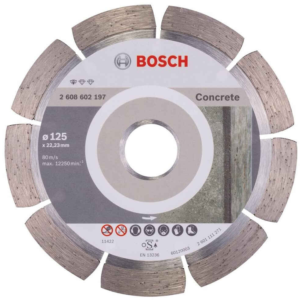Bosch Professional 2608602197 Standard For Concrete Diamond Cutting Disc, Silver/Grey, 125 Mm