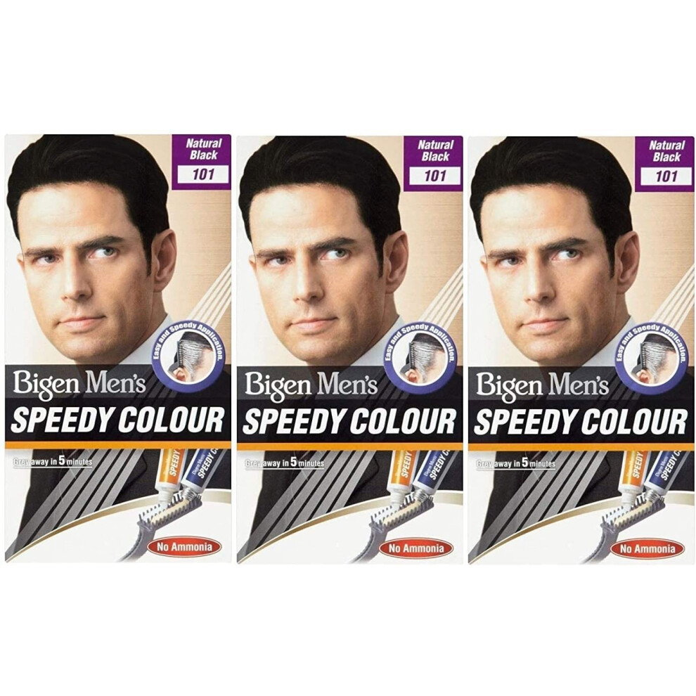 Bigen Men's Speedy Colour Natural Black 101 (pack of 3)