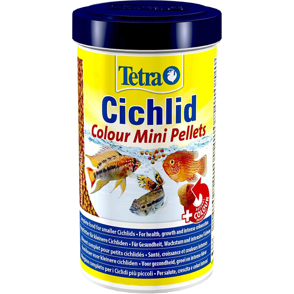 Tetra Cichlid Colour Mini Pellets, Complete Food for All Smaller Cichlids, 170 g