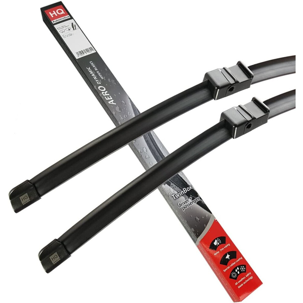 Hq Automotive Set Of Front Frameless Flat Aero Wiper Blades - Ad91-622 Twin Box