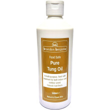 Pure Tung Oil Food Safe 500ml | Ideal for Wood, Slate and Stone | Natural Matt Finish | Brandon Bespoke