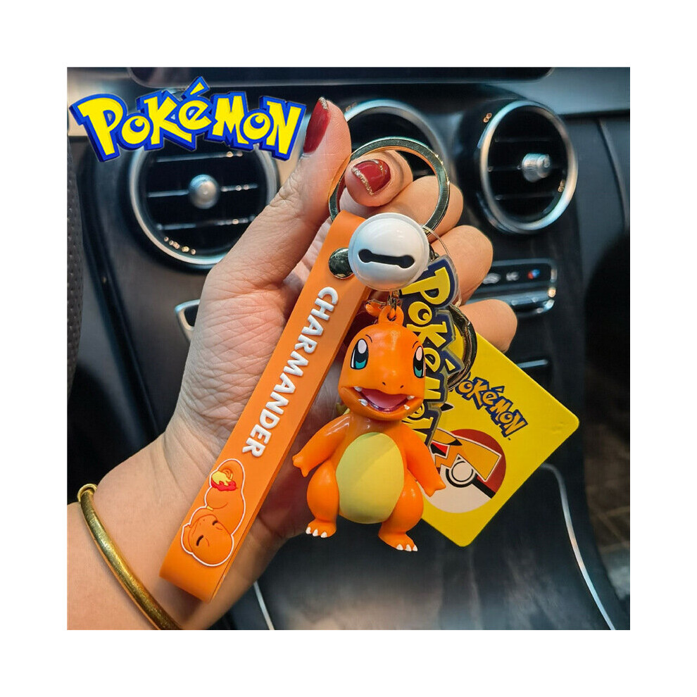 (Charmander) Pokemon Pikachu Keychain Key Ring mini figures Psyduck Charmander Bulbasaur