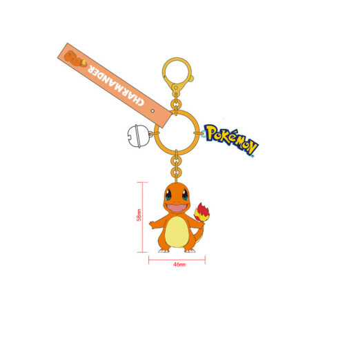 (Charmander) Pokemon Pikachu Keychain Key Ring mini figures Psyduck Charmander Bulbasaur 2
