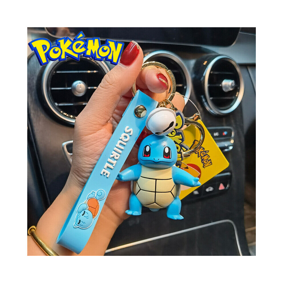 (Squirtle) Pokemon Pikachu Keychain Key Ring mini figures Psyduck Charmander Bulbasaur