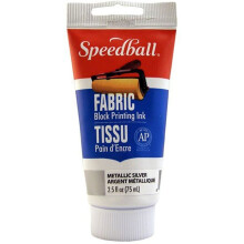Speedball Stoffblockdruckfarbe, 2,5-Unzen, Metallic Silber