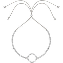 Estella Bartlett White CZ Circle Louise Bracelet - Silver Plated
