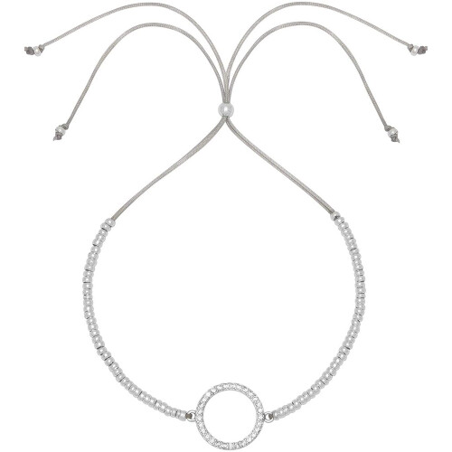 Estella Bartlett Estella Bartlett White CZ Circle Louise Bracelet - Silver Plated