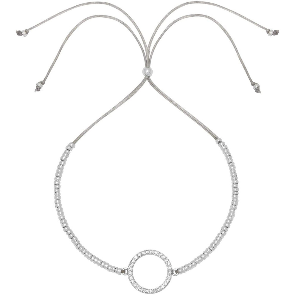 Estella Bartlett White Cz Circle Louise Bracelet - Silver Plated White,Silver