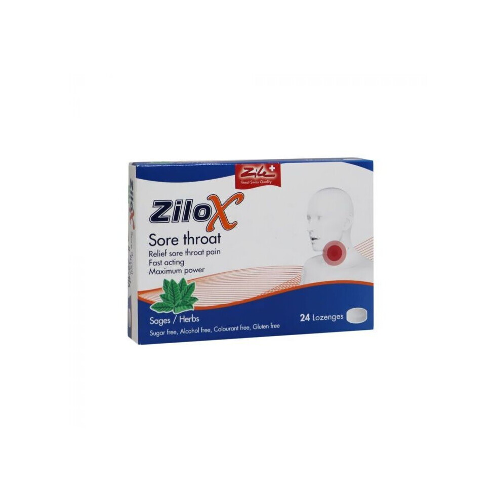 Zilox Sore Throat Lozenges 24'S