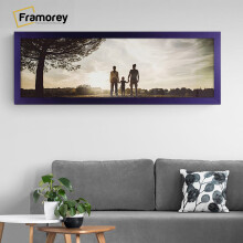 (15x9 Inch) Panoramic Size Purple Picture Frame Wall Art Frames Flat Wooden Effect Poster Frame