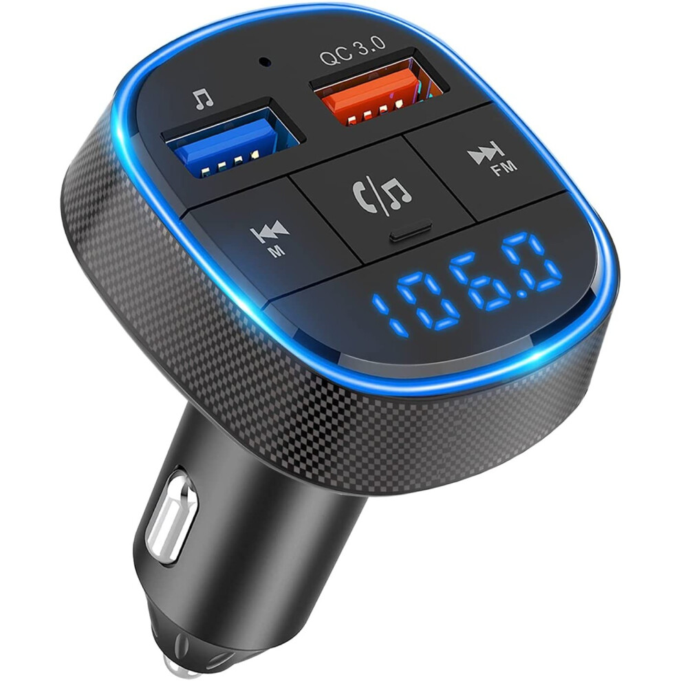 Clydek Fm Transmitter For Car, Bluetooth 5.0 Car Radio Audio Adapter 707235230225