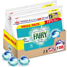 Fairy Non-Bio Pods, Washing Liquid Laundry Detergent Tablets/Capsules, 108 Washes (54 x 2)