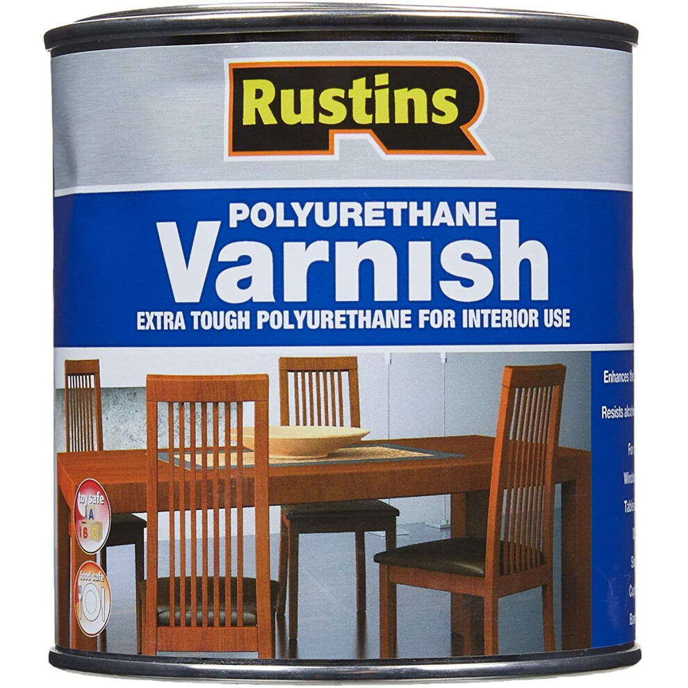 Rustins POSD500 500ml Poly Varnish - Satin Dark Oak