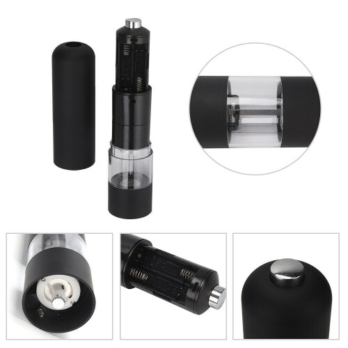 2X Electric Salt Pepper Mill Set Grinder Shaker Adjustable Coarseness 2