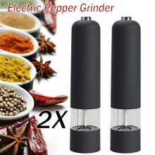 2X Electric Salt Pepper Mill Set Grinder Shaker Adjustable Coarseness