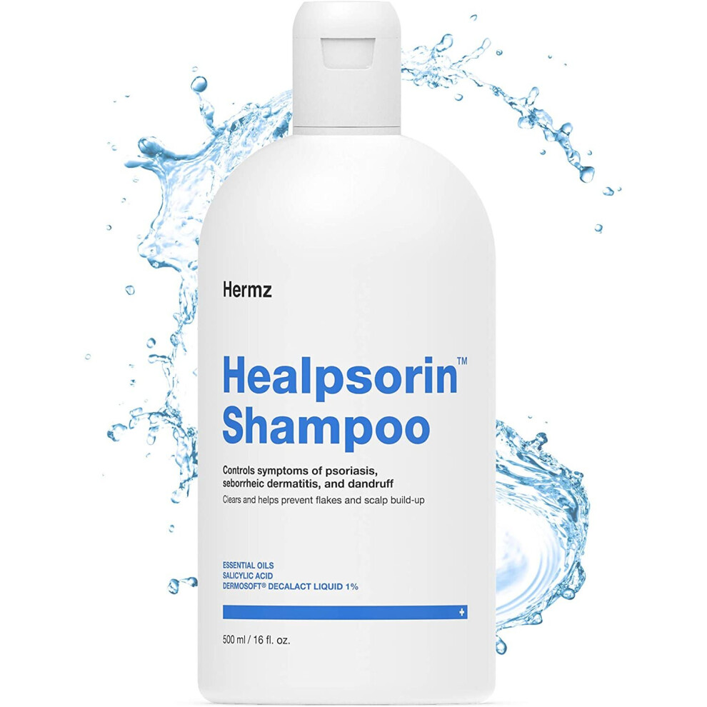 Therapeutic Psoriasis Shampoo (500ml) Salicylic Acid & Dermosoft® 1% - Treatment for Dry, Itchy & Flaky Scalp - Severe Dandruff, Dermatitis -