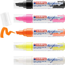 Marcatori Acrilici - Edding - 5000 - Fluo - Punta Larga - Set di 5 Pezzi