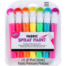 I Love To Create Tulip Fabric Spray Paint Mini Pack .81 Oz 7 kg-Neon, 24 ml (Pack of 7)