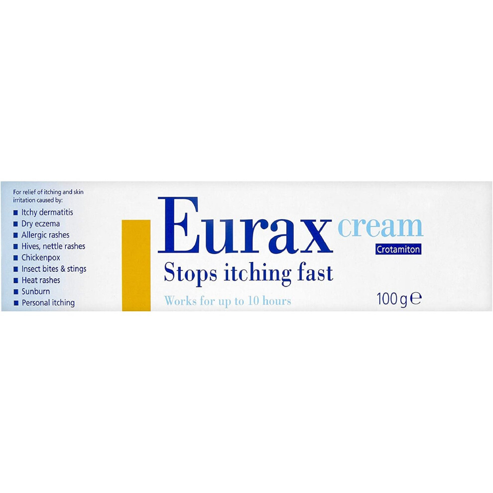 Eurax Itch Relief Cream 100g, Helps Stop Itching Fast, Lasts UpTo 8h for Relief of Itchy dermatitis|Dry eczema|Allergic rashes|Hives nettle