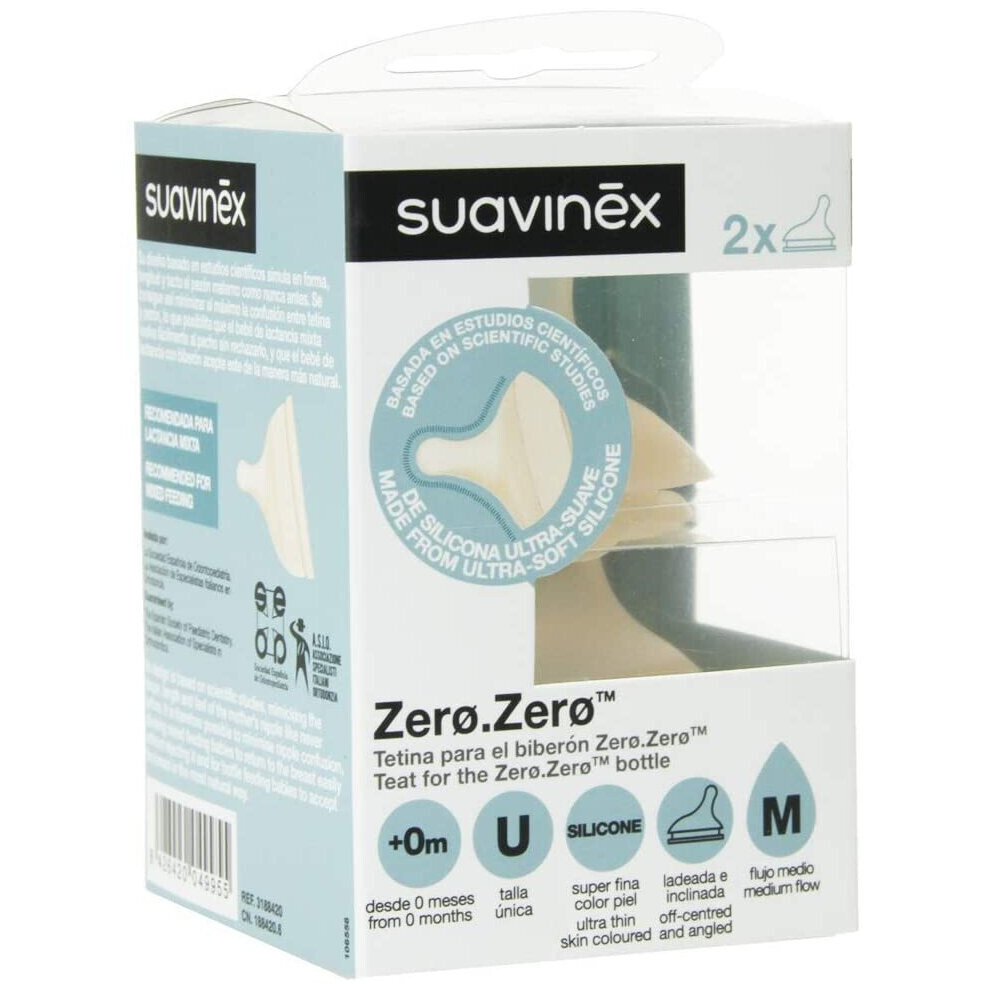 Suavinex , Zero-Zero Anti-Colic Medium Flow Baby Bottle And Teat + 0 Months
