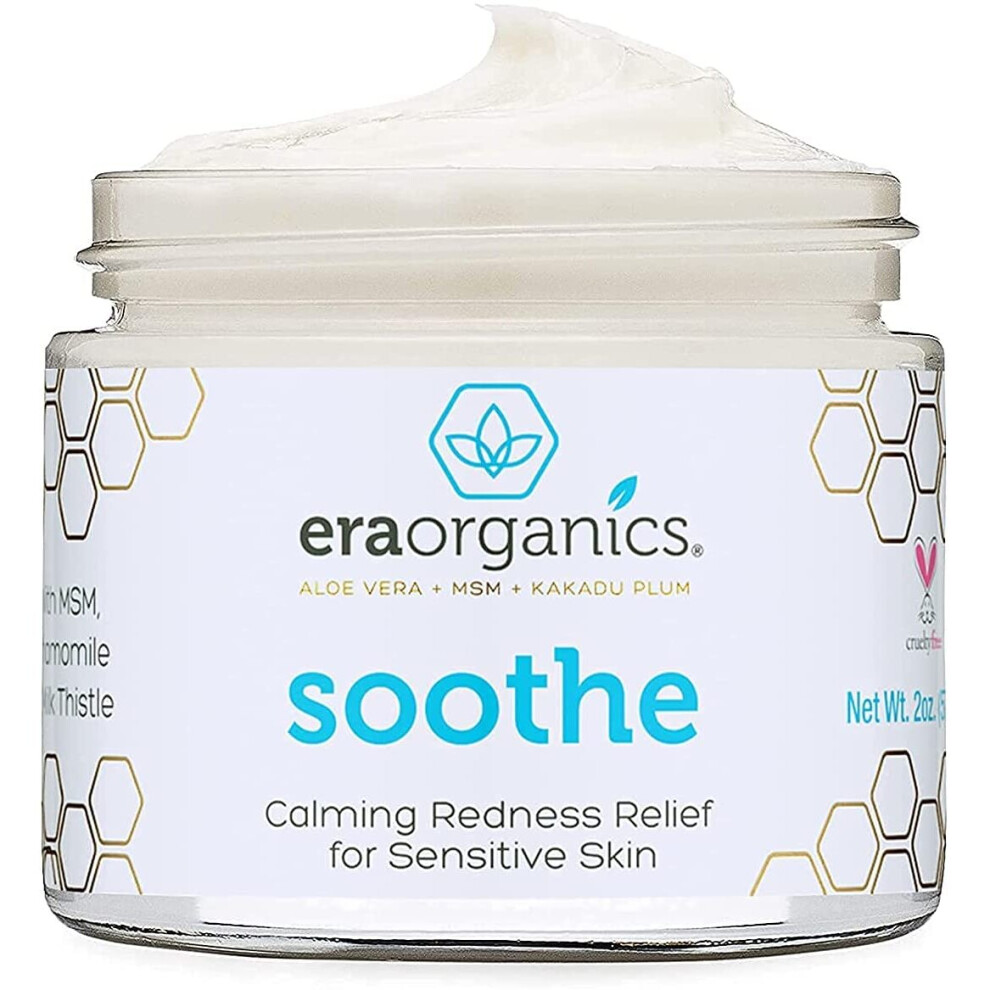 Era Organics Rosacea Redness Relief Cream - Soothe Anti Irritation Calming Face Moisturizer For Rosacea, Eczema, Acne Prone Skin- Dry, Sensitive Skin