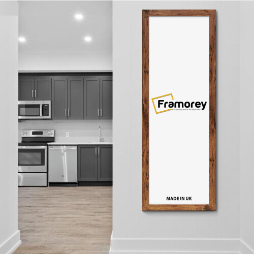 (12x5 Inch) Panoramic Size Rustic Oak Picture Frame Wall Art Frames Flat Wooden Effect Poster Frame 1
