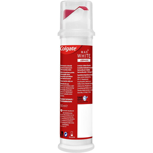 Colgate Colgate Max White Luminous Whitening Toothpaste Pump 6 x 100ml Pack - Mint 1
