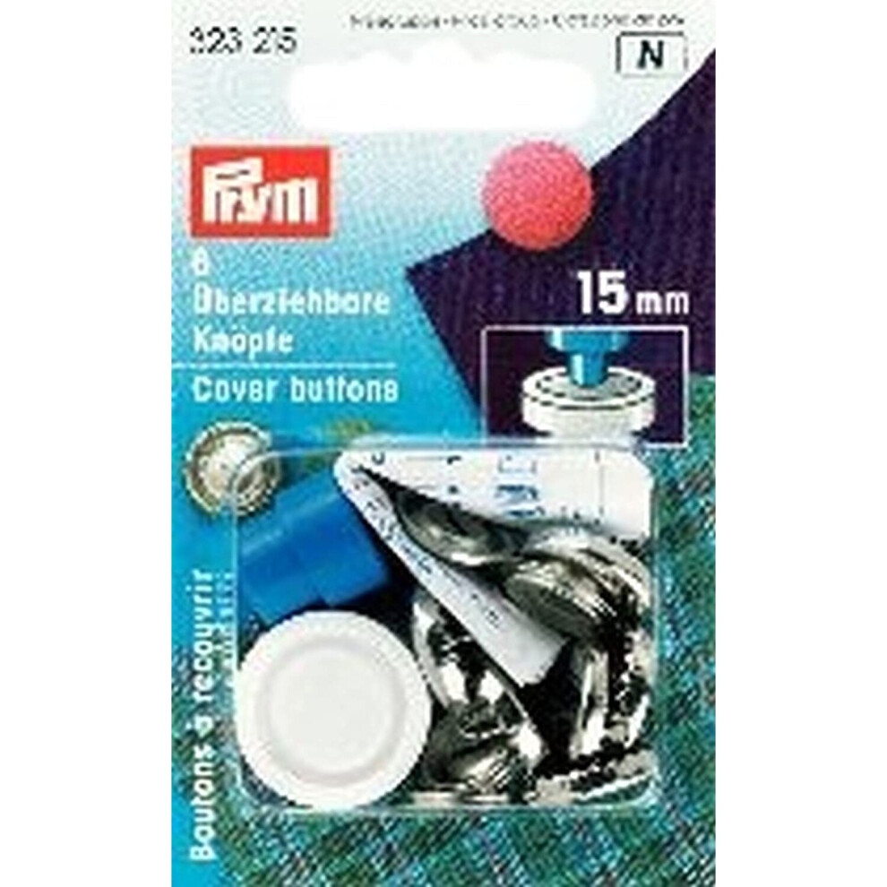 Prym Cover Buttons Brass Col 23 Mm Silver