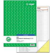 Sigel KG429 EDV Accounting Book with Copy Paper, Tax Rail 300 A4 2 x 50 Sheets with Blue Carbon Paper with Blue Carbon Paper, 2 x 50 Sheets (Pack