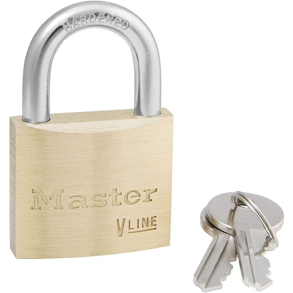 Master Lock 4140Ka-4232 Key Padlock With Brass Body, 6 X 4 X 1,3 Cm Gold